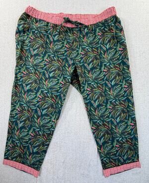 Sundance Women's Green Orange P Large Botanical Tropical Lounge Pajama Pants